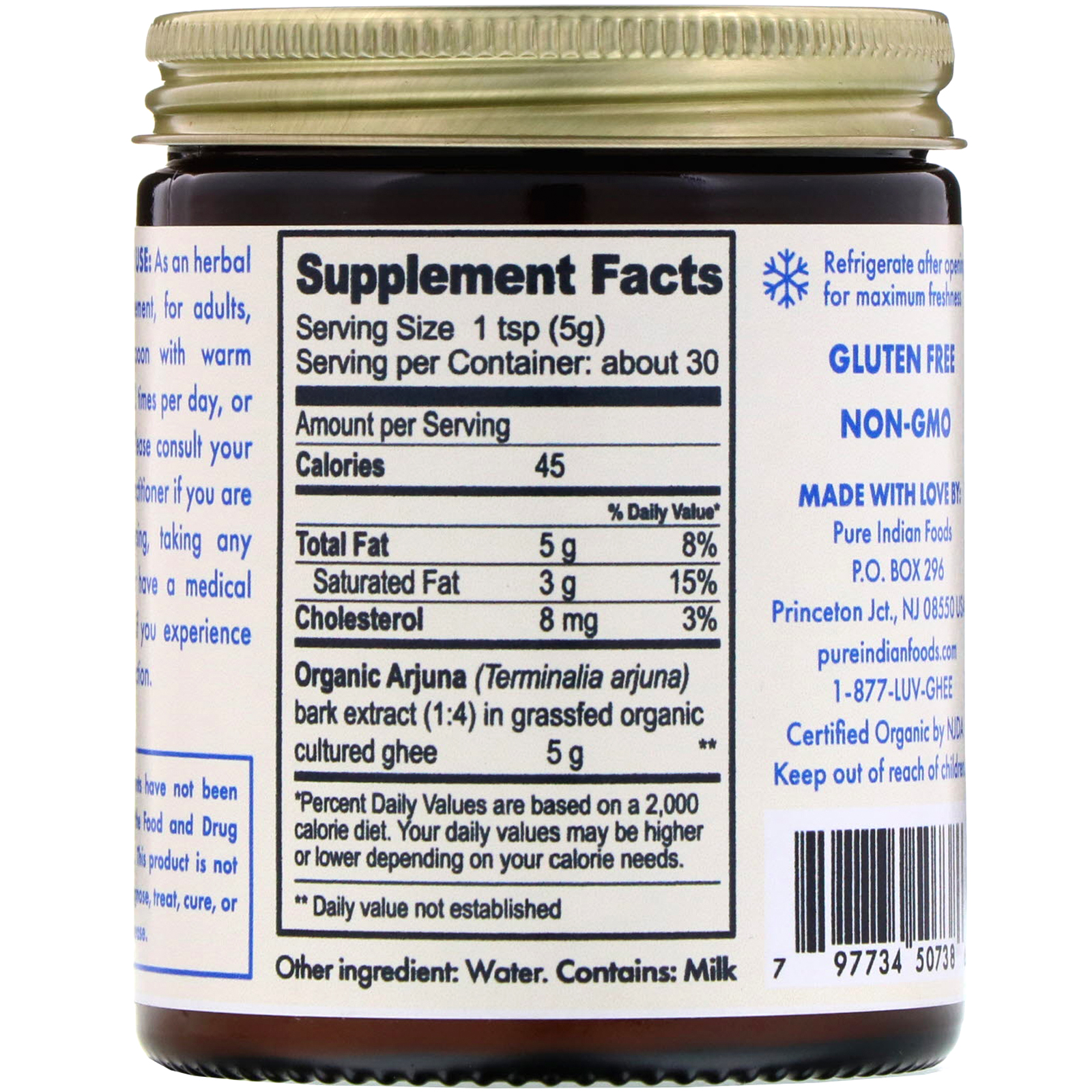 Pure Indian Foods, Ghee de Arjuna Orgânica, 150 g (5,3 oz) - Imagem 2