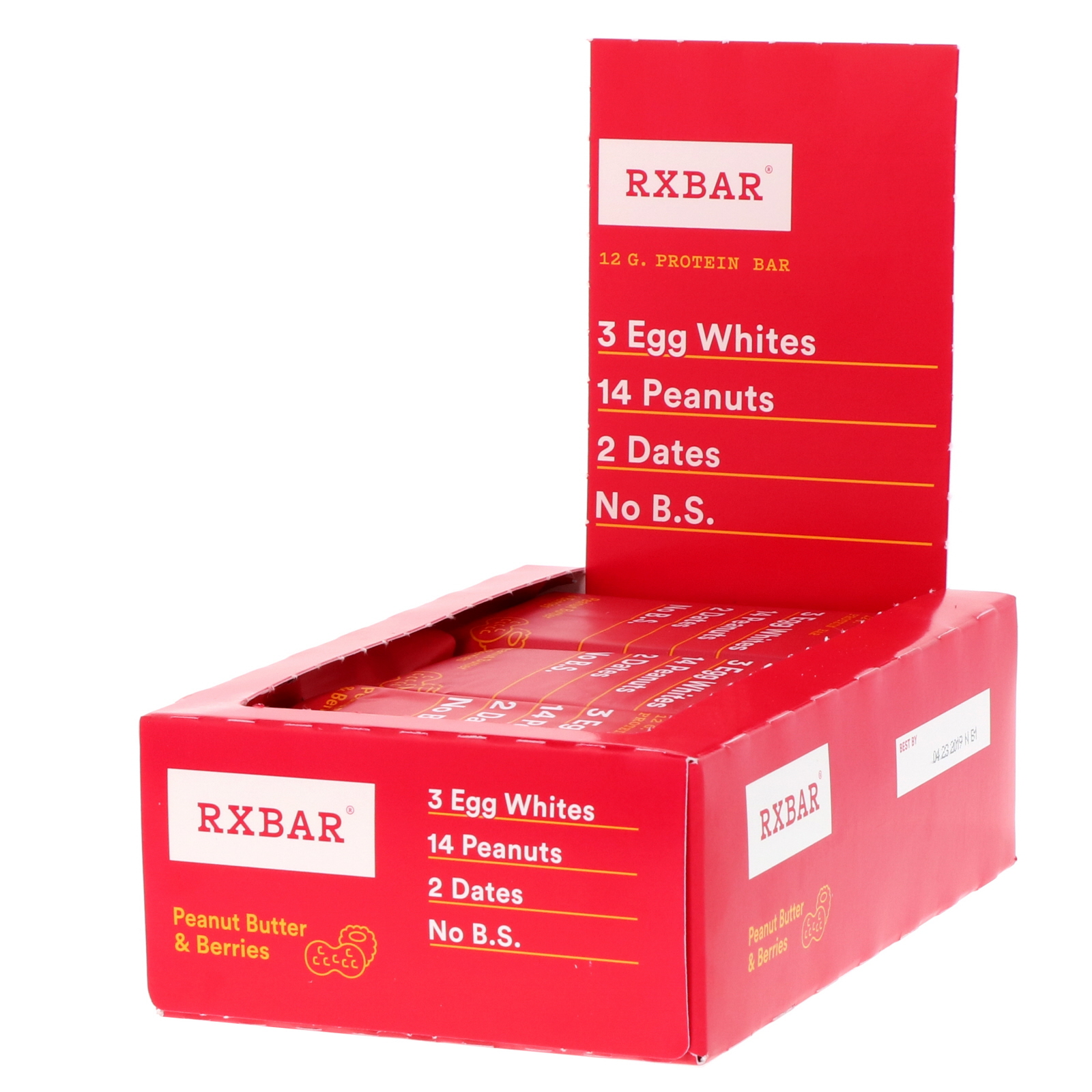 RXBAR, Barra de Proteína, Manteiga de Amendoim e Frutos Silvestres, 12 Barras, 1,83 oz (52 g) Cada