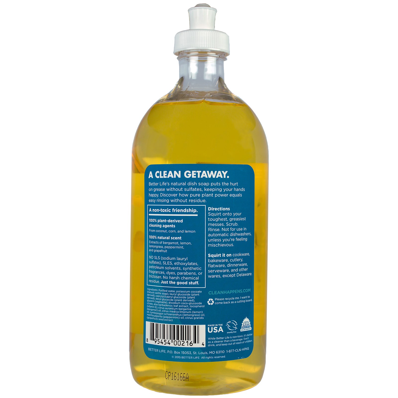 Better Life, Detergente para Louça, Hortelã-limão, 651 ml (22 fl oz) - Imagem 2