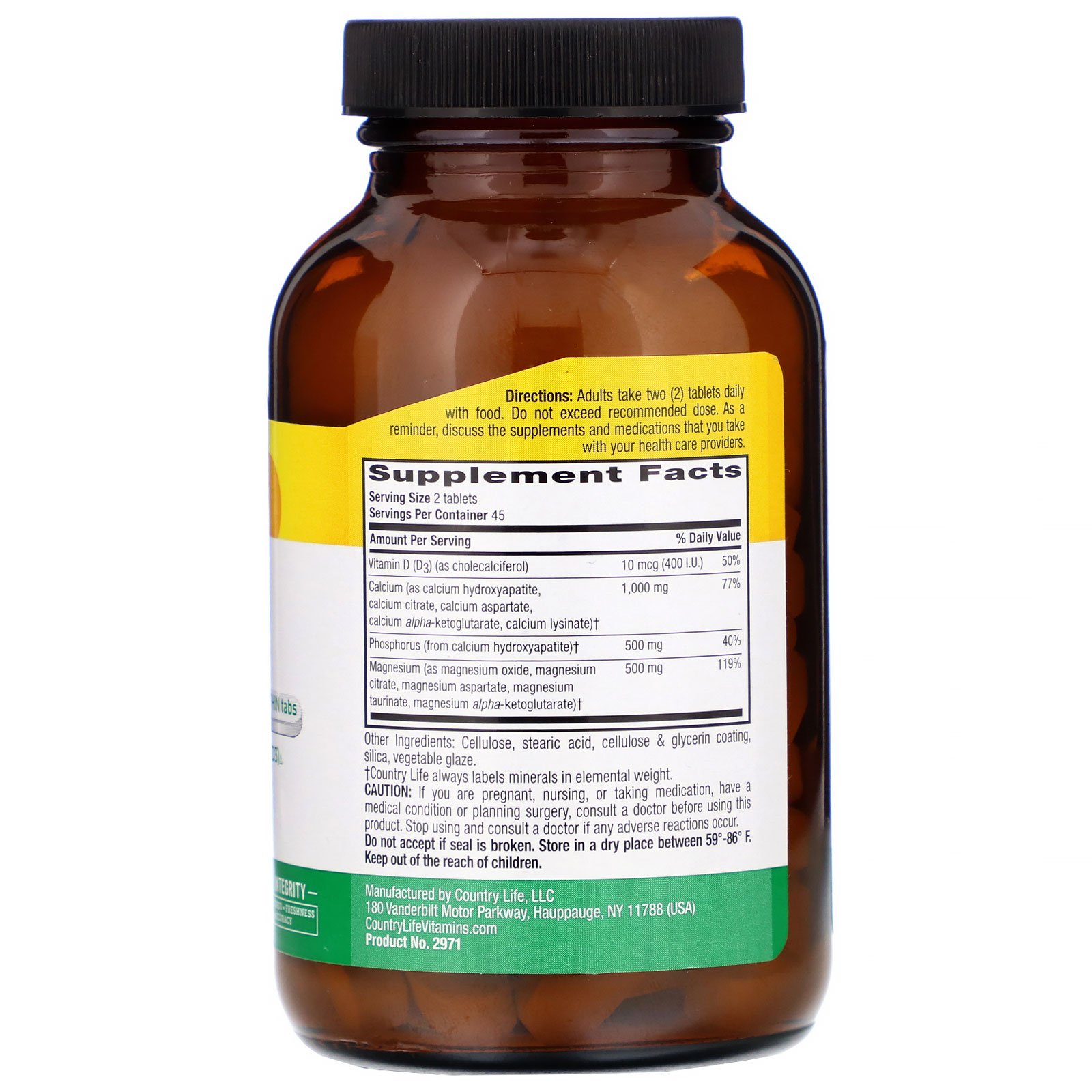 Country Life, Target-Mins, Complexo de Cálcio e Magnésio, com Vitamina D3, 90 Comprimidos - Imagem 2