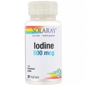 Solaray, Iodo de Iodeto de Potássio, 500 mcg, 30 CápsVeg