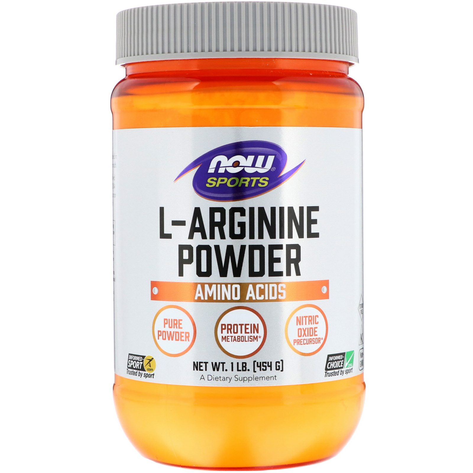 Now Foods, Sports, L-Arginina em Pó, 454 g (1 lb)