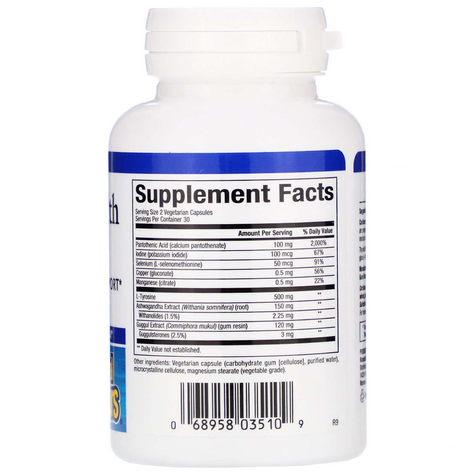 Natural Factors, Thyroid Health Formula, 60 Vegetarian Capsules - Imagem 2