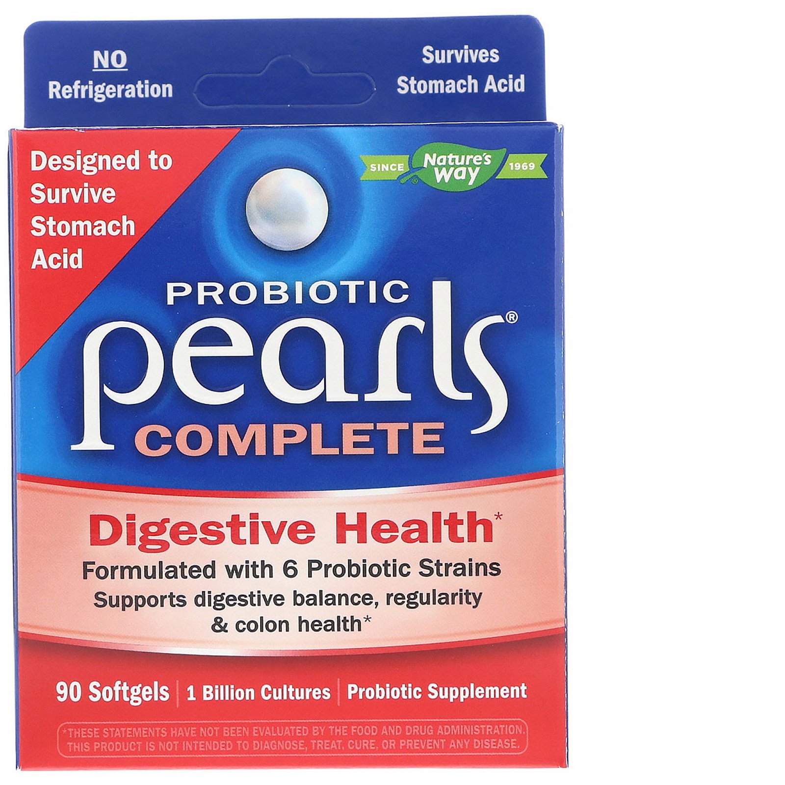Nature's Way, Probiotic Pearls Complete, 90 cápsulas em gel