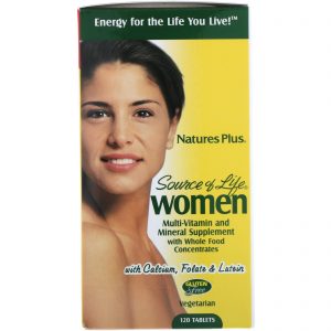 Nature's Plus, Source of Life, Para Mulheres, Suplemento Multivitamínico e Mineral com Concentrados de Alimentos Integrais, 120 Comprimidos