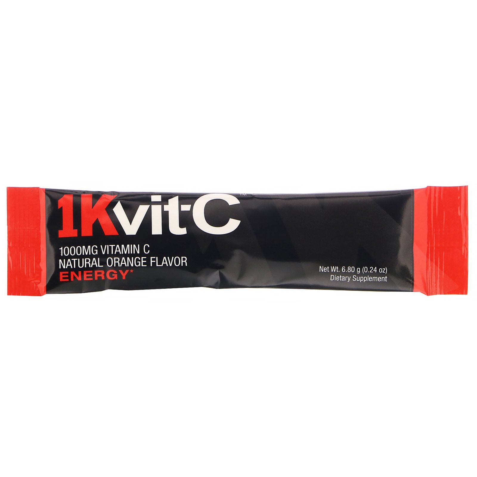 1Kvit-C, Vitamina C, Energia, Mistura Efervescente para Beber, Sabor Natural de Laranja, 1.000 mg, 30 Envelopes, 6,80 g (0,24 oz) Cada - Imagem 3