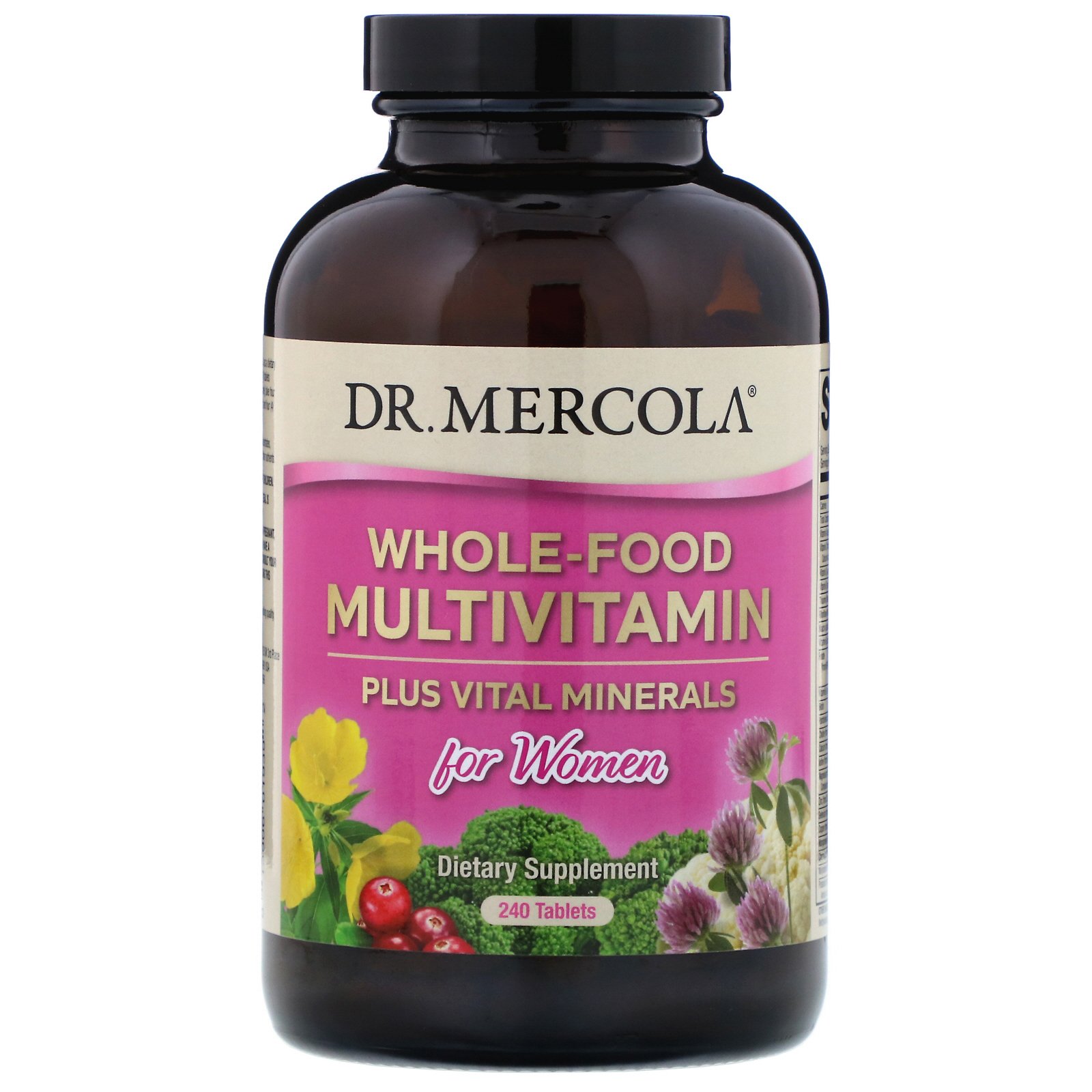 Dr. Mercola, Multivitamínico de Alimentos Integrais e Minerais Vitais para Mulheres, 240 Comprimidos