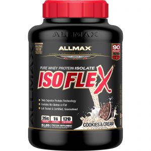ALLMAX Nutrition, Isoflex, Isolado de Proteína de Whey 100% Puro (Filtração de Partículas WPI Carregada por Íon), Cookies e Creme, 5 lb (2,27 kg)