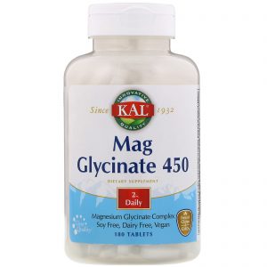 KAL, Magnésio Glicinato 450, 450 mg, 180 Comprimidos