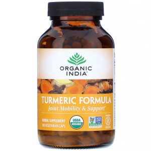 Organic India, Fórmula de Cúrcuma, Mobilidade e Auxílio das Articulações, 180 Cápsulas Vegetais