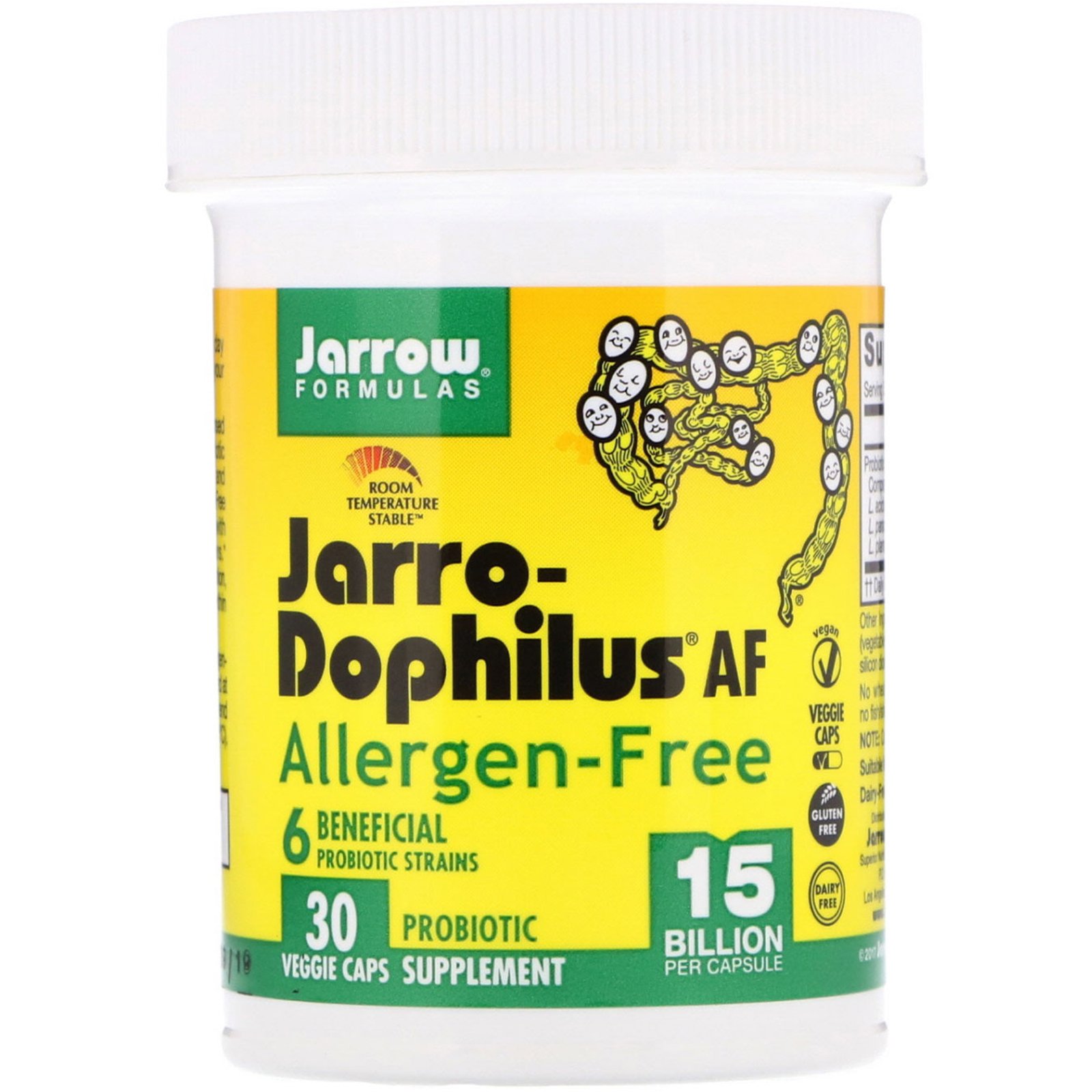 Jarrow Formulas, Jarro-Dophilus AF, Livre de Alergênicos, 15 Bilhões, 30 Cápsulas Vegetais - Imagem 3