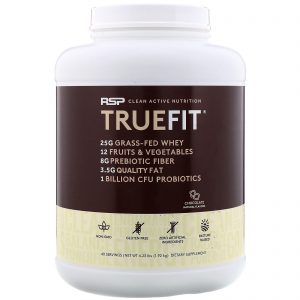 RSP Nutrition, Truefit, Shake de Proteína do Soro de Leite (whey) Alimentado com Grama, Chocolate, 1,92 kg (4,23 lbs)