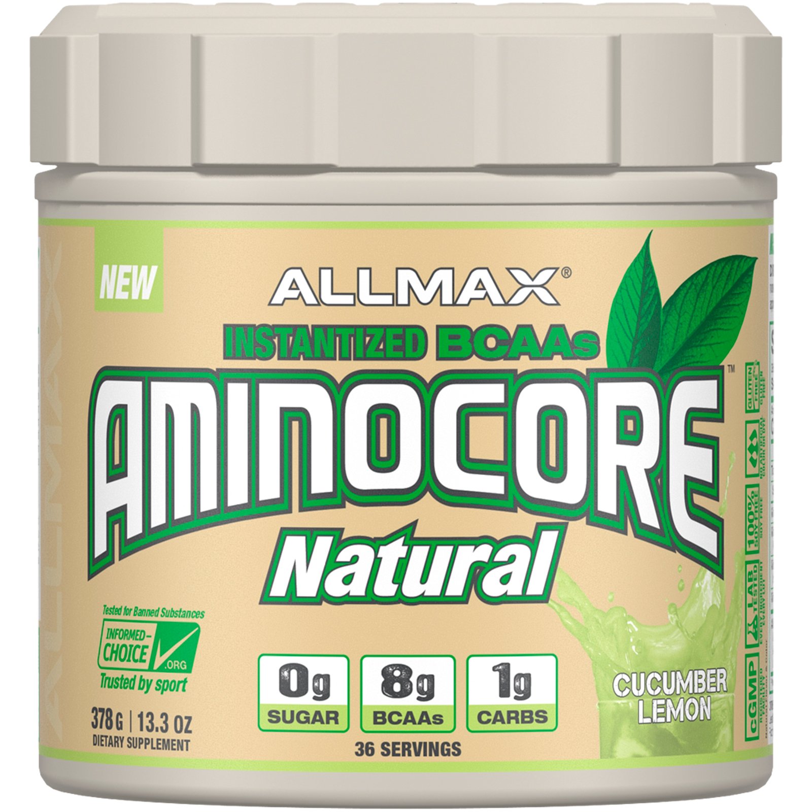 ALLMAX Nutrition, AMINOCORE Natural, Instantized BCAAs, Cucumber Melon, 13.3 oz (378 g)
