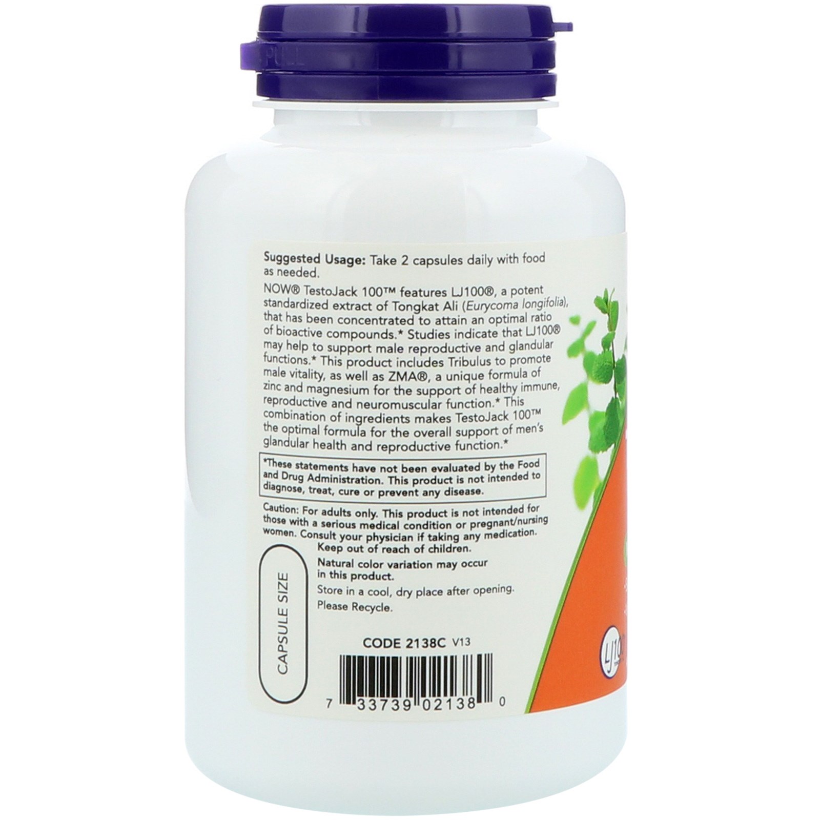 Now Foods, TestoJack 100, 120 Cápsulas Vegetais - Imagem 3