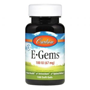 Carlson Labs, E-Gems 100 IU - 100 Cápsulas em Gel