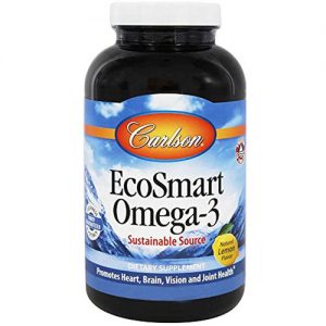 Carlson Labs, EcoSmart Ômega-3, Sabor Limão - 180 Cápsulas em Gel