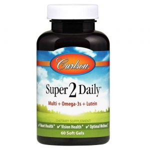 Carlson Labs Super 2 Daily Multivitamin with Omega-3 and Lutein 60 Softgels