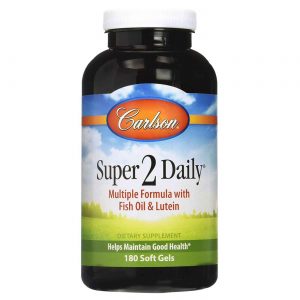 Carlson Labs, Super 2 Daily® com Óleo de Peixe e Luteína - 180 Cápsulas em Gel