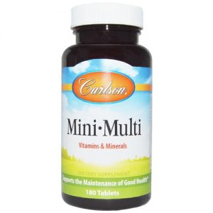 Carlson Labs, Mini-Multi - Livre de Ferro - 180 Comprimidos