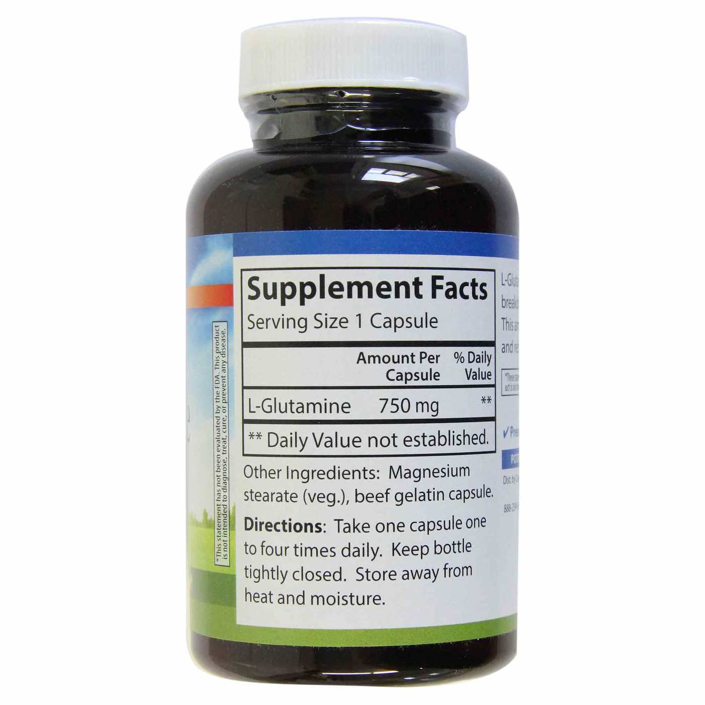 Carlson Labs L-Glutamina - 750 mg - 90 Cápsulas - Imagem 2