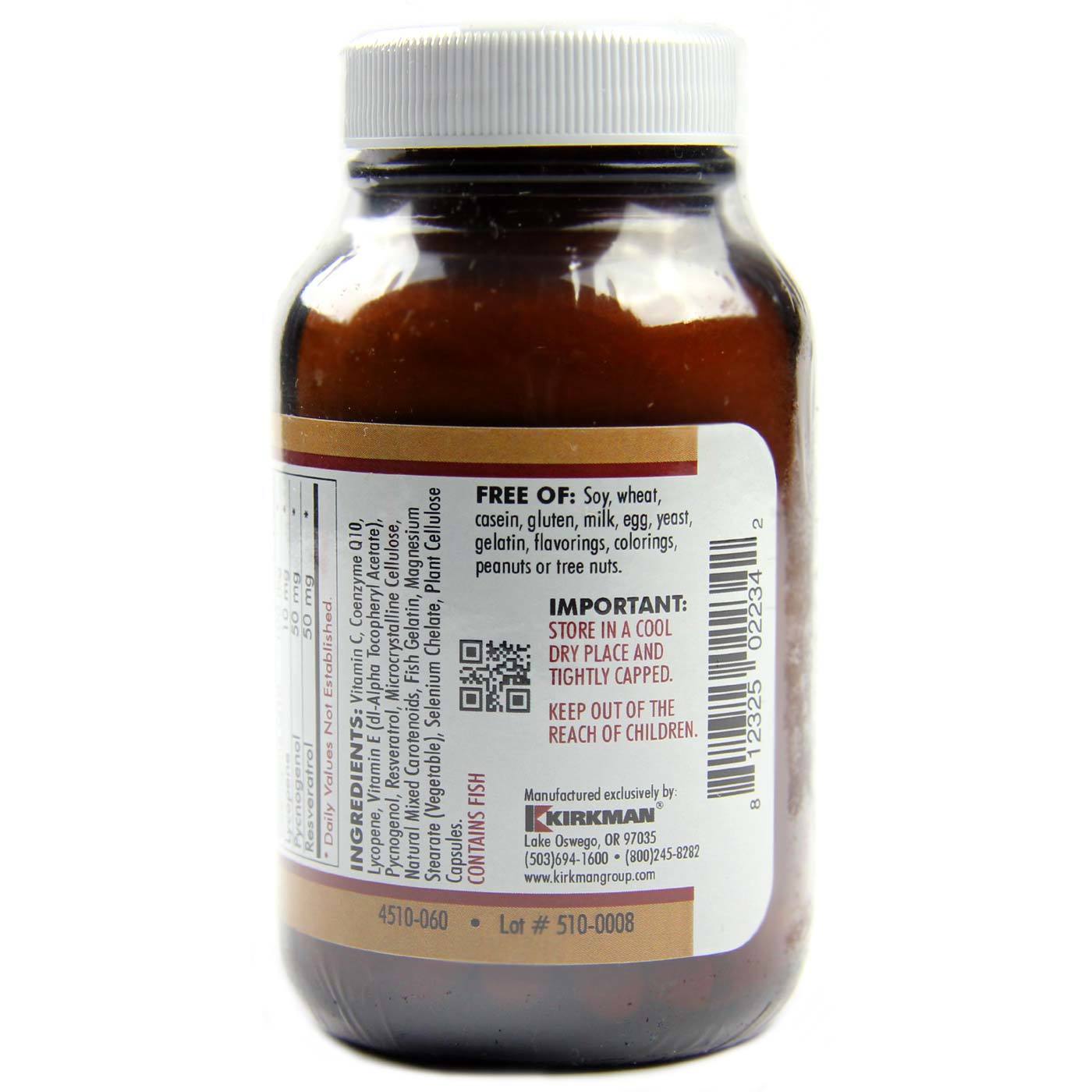 Kirkman Labs, Antioxidante, Protetor de Células, Hipoalergênico - 60 Cápsulas Vegetarianas - Imagem 3