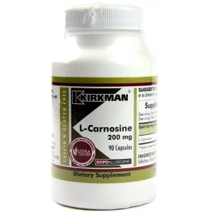 Kirkman Labs, L-Carnosine 200 Mg, Hipoalergênico - 90 Cápsulas Vegetarianas