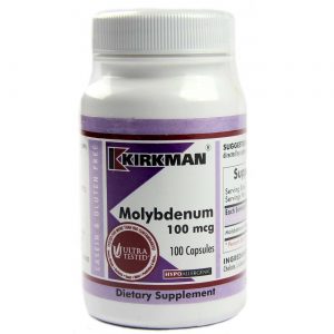 Kirkman Labs, Molibidênio 100 Mcg, Hipoalergênico - 100 Cápsulas Vegetarianas