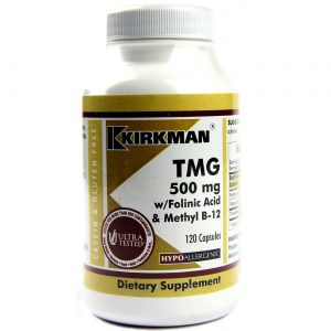 Kirkman Labs, TMG com Ãcido FolÃnico e Methyl B12 - 120 Cápsulas Vegetarianas