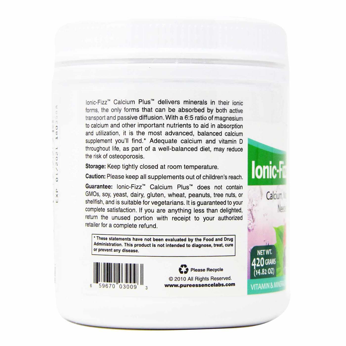 Pure Essence Labs, Ionic-Fizz™ Calcium Plus™, Frutas Silvestres - 420 g - Imagem 4