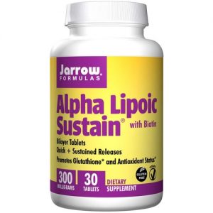 Jarrow Formulas Alpha Lipoic Sustain com Biotin - 300 mg - 30 Tabletes
