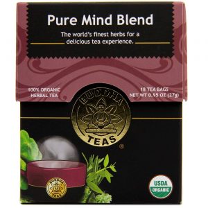 Buddha Teas, Chá Blend Pure Mind Mistura Para Mente Pura - 18 Saquinhos de Chá
