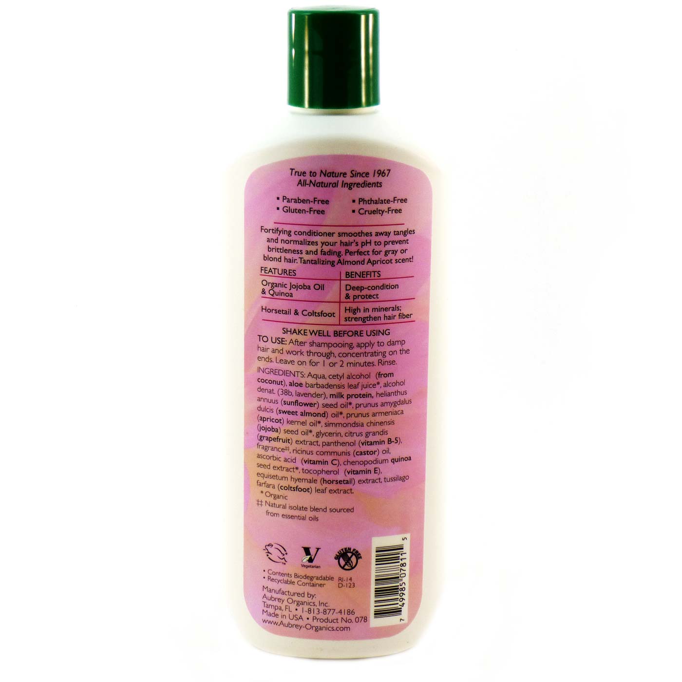 Aubrey Orgânicos Conditioner, Todos os tipos de Cabelo - Swimmer's - 11 oz - Imagem 2