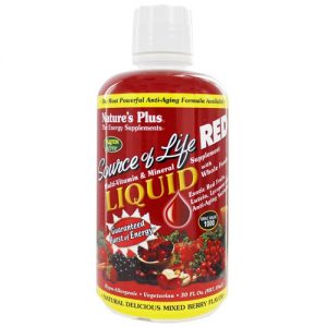 Nature's Plus, Source of Life® Red Multivitaminas e Minerais, Mix de Frutas - 887 ml (30 fl oz)