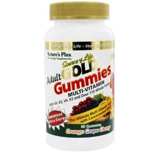 Nature's Plus, Source of Life Gold® Multi-Vitamina Adulto, Laranja - 60 Gomas