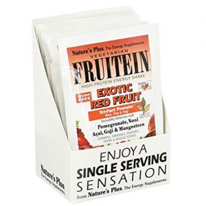 Nature's Plus Fruitein Shake Mix, Fruta vermelha exótica - 8 Packets