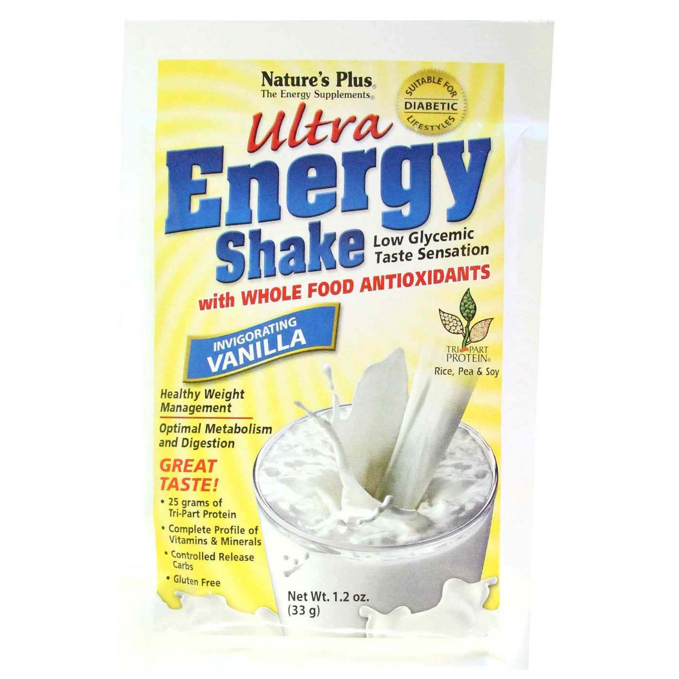 Nature's Plus Ultra Energia Shake, Baunilha - 0.80 lbs - Imagem 2