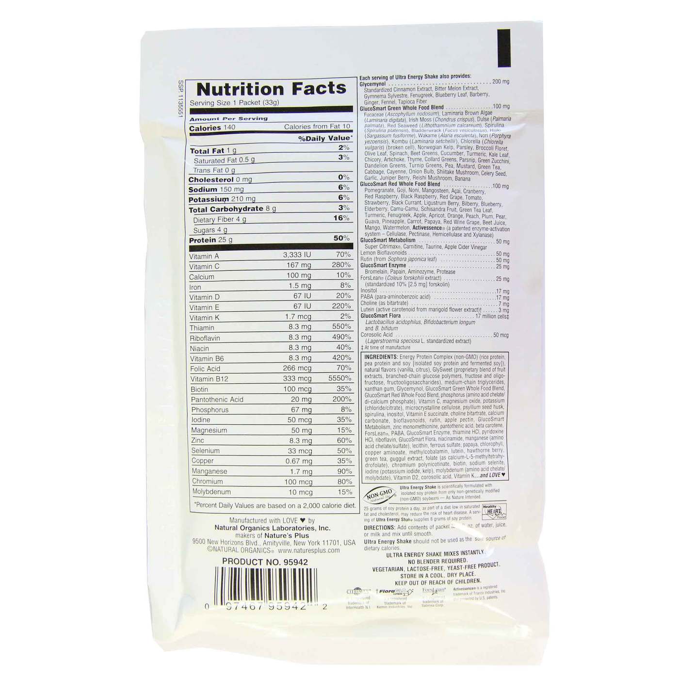 Nature's Plus Ultra Energia Shake, Baunilha - 0.80 lbs - Imagem 3