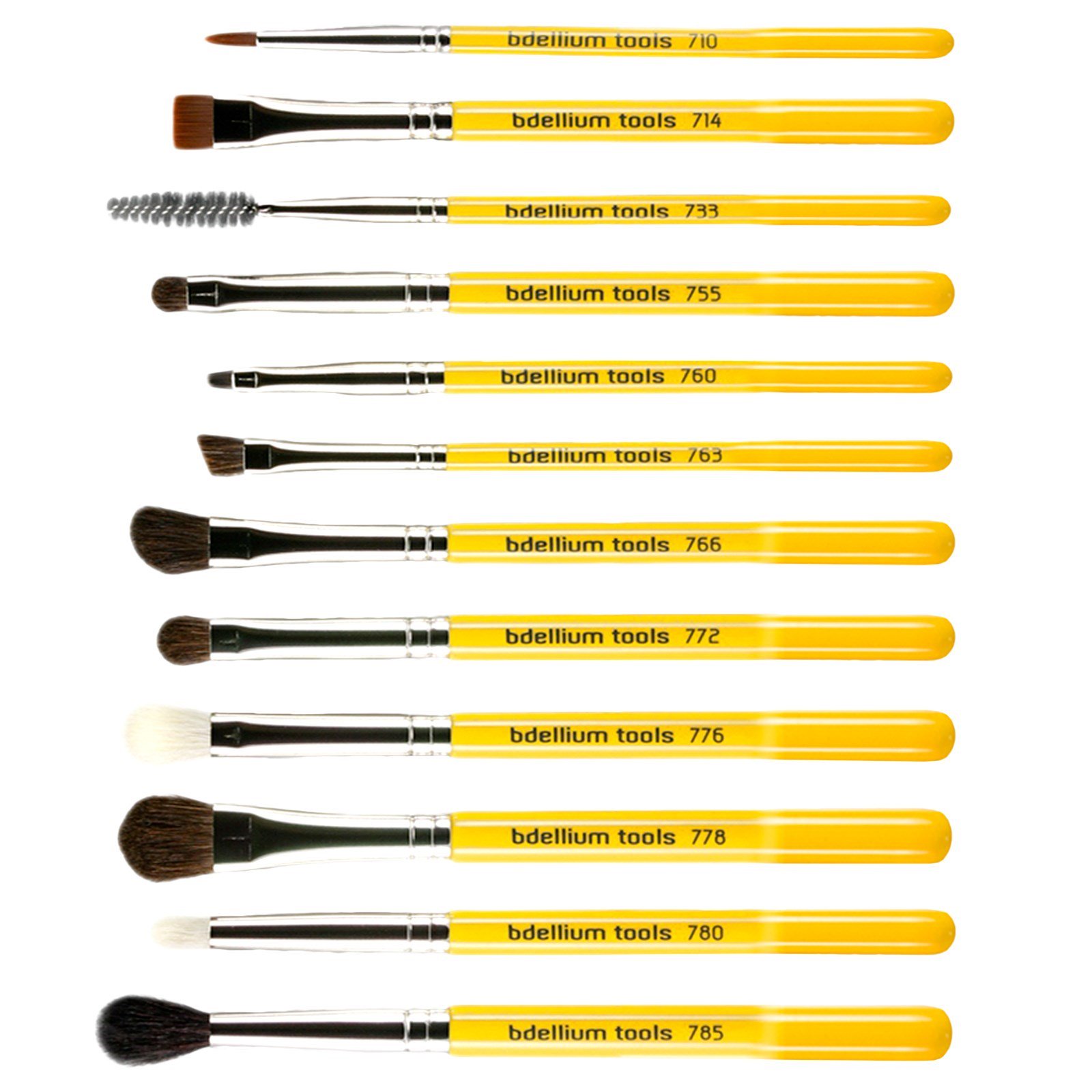 Bdellium Tools, Linha de Estúdio, Kit de Pincéis de Maquiagem para Olhos e Estojo, 12 pincéis