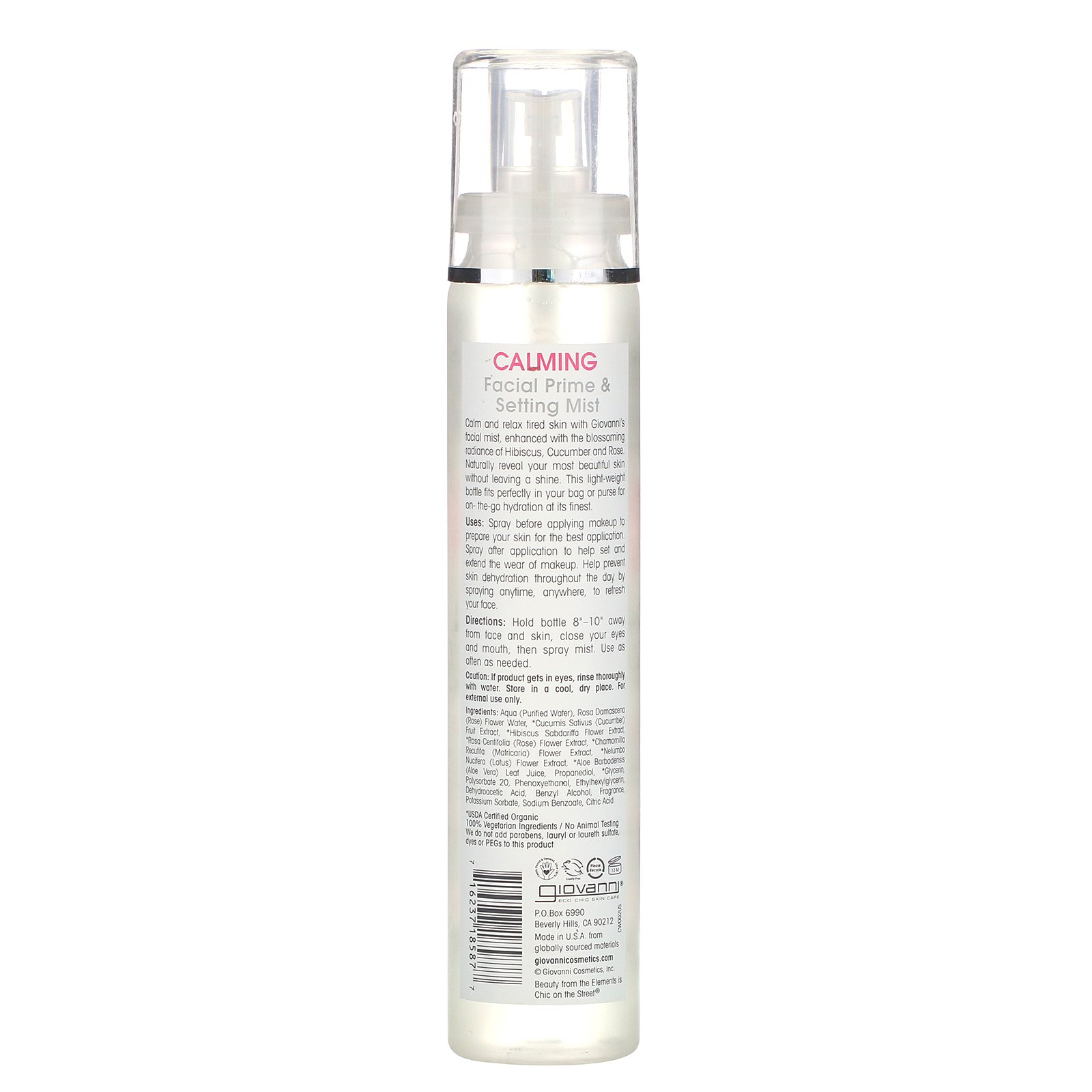 Giovanni, Calming Facial Prime & Setting Mist, Hibiscus, Cucumber & Fresh Rose Water, 5 fl oz (147 ml) - Imagem 2