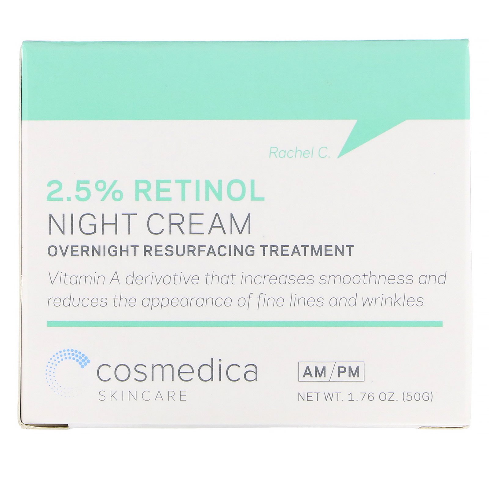 Cosmedica Skincare, Creme Noturno 2.5% Retinol, Tratamento Noturno de Reparo, 1,76 oz (50 g) - Imagem 2
