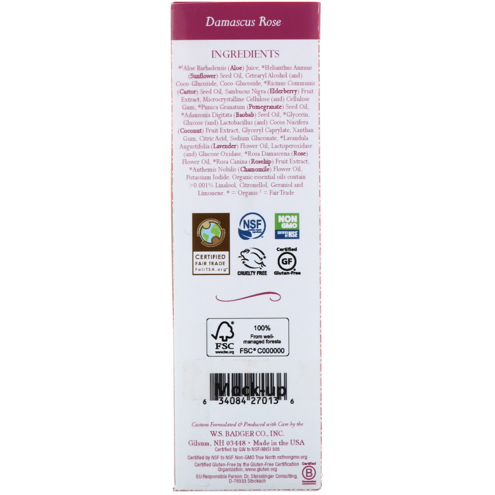 Badger Company, Rosa Damascena, Leite de Limpeza, 4 fl oz (118 ml) - Imagem 2