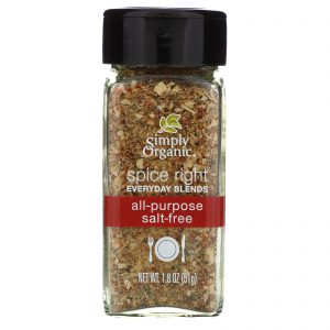 Simply Organic, Misturas Diárias de Especiarias Orgânicas, Sem Sal, Multiuso, 51 g (1,8 oz)