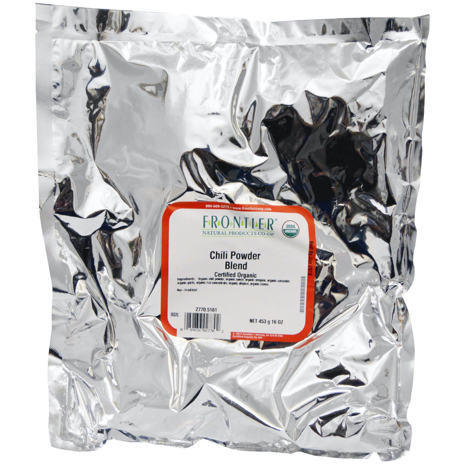 Frontier Natural Products, Pó de Chilli Mistura Orgânica, 16 oz (453 g) - Imagem 2