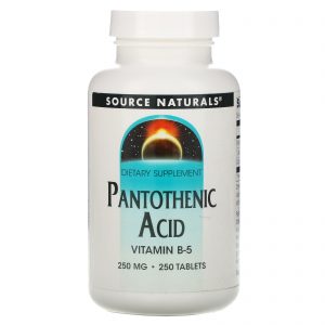 Source Naturals, Ácido Pantotênico, Vitamina B-5, 250 mg, 250 tabletes