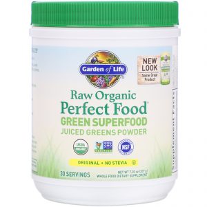 Garden of Life, Raw Perfect Organic Food, Superalimento Verde, Original, 209 g (7,4 oz)