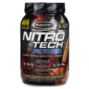 Muscletech, Nitro Tech Power Ultimate Muscle Amplifying Protein, Triple Chocolate Supreme, 2 lbs (907 g)