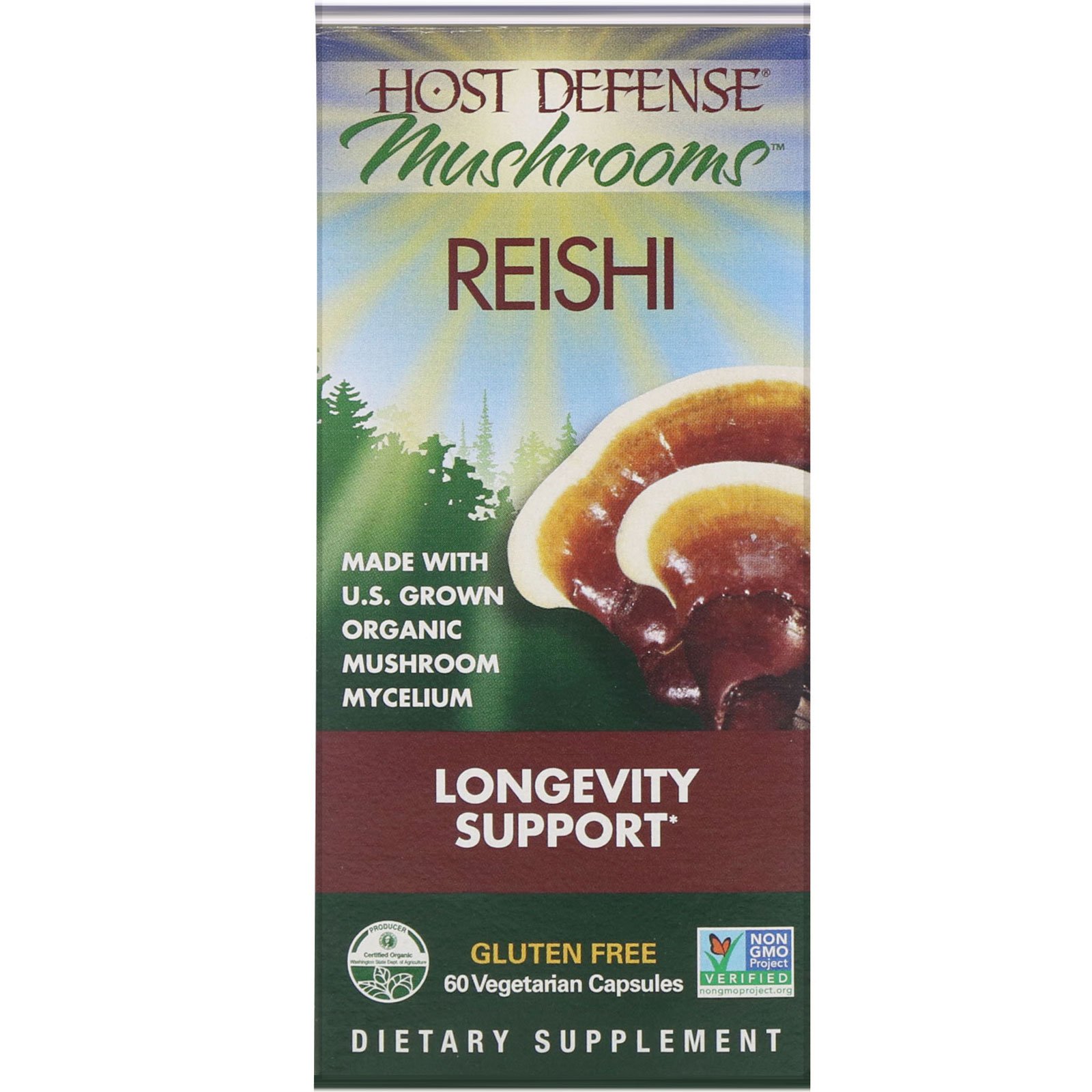 Fungi Perfecti, Mushrooms, Reishi, Longevity Support, 60 Vegetarian Capsules