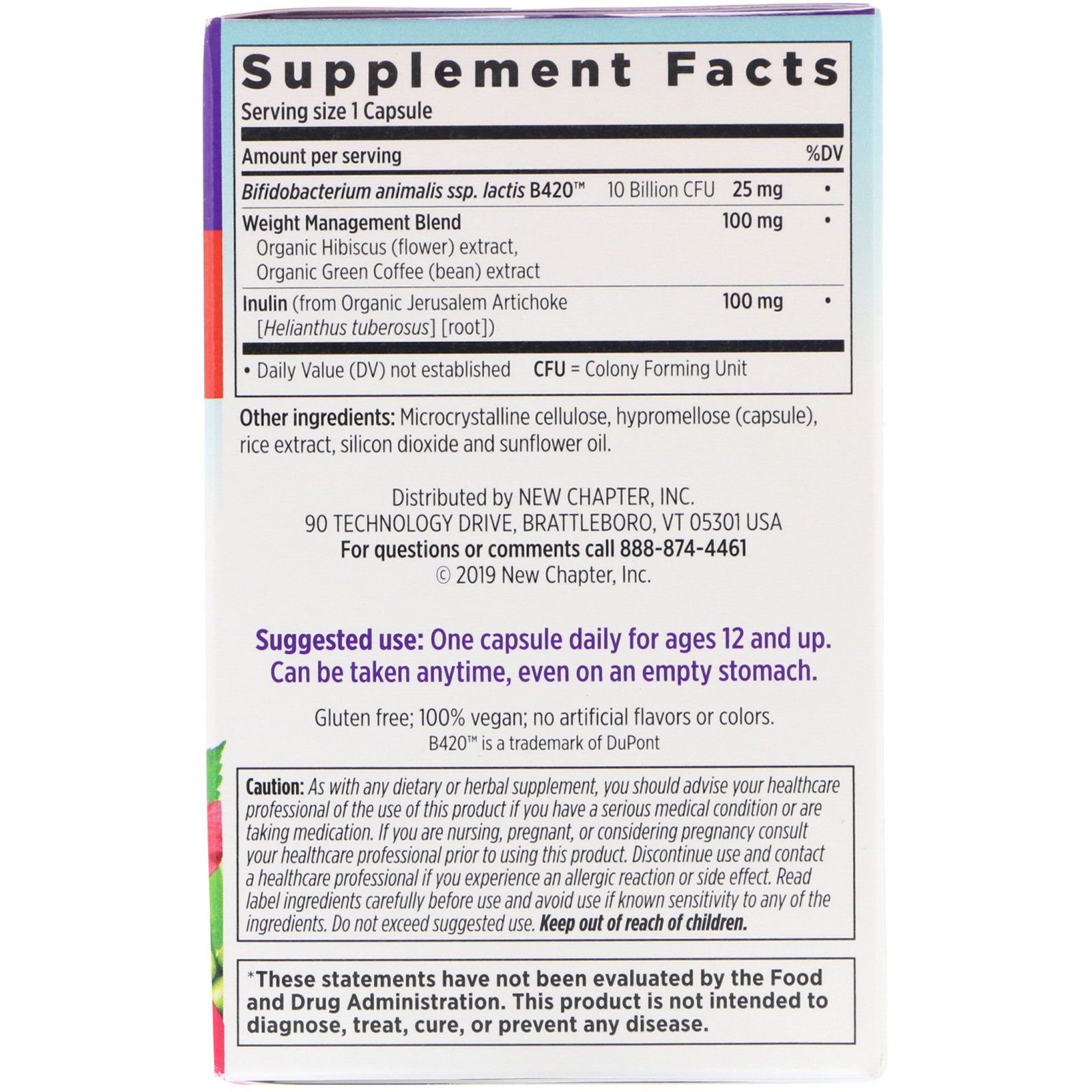 New Chapter, Weight Management Probiotic, 10 Billion CFU, 60 Vegan Capsules - Imagem 2