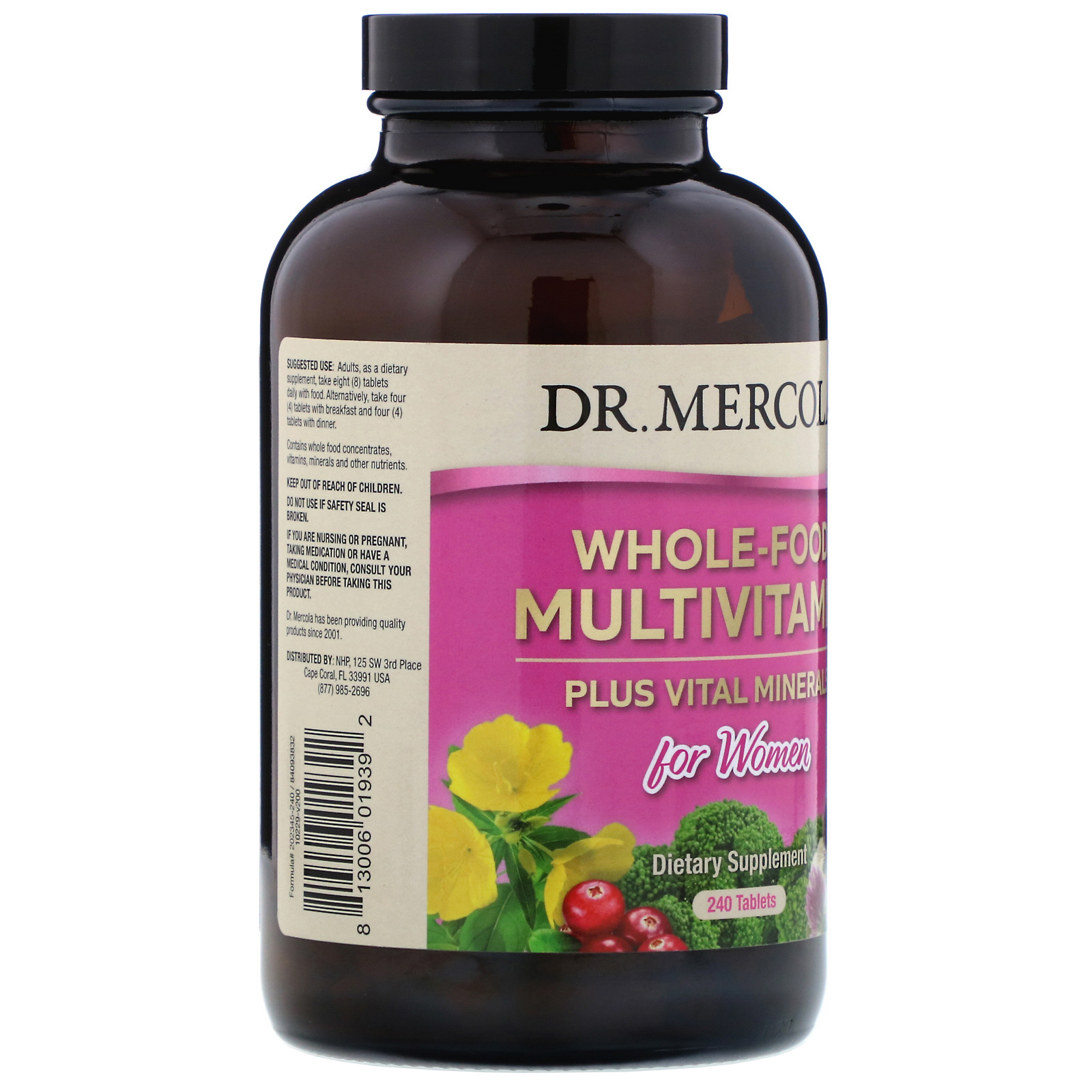 Dr. Mercola, Multivitamínico de Alimentos Integrais e Minerais Vitais para Mulheres, 240 Comprimidos - Imagem 2