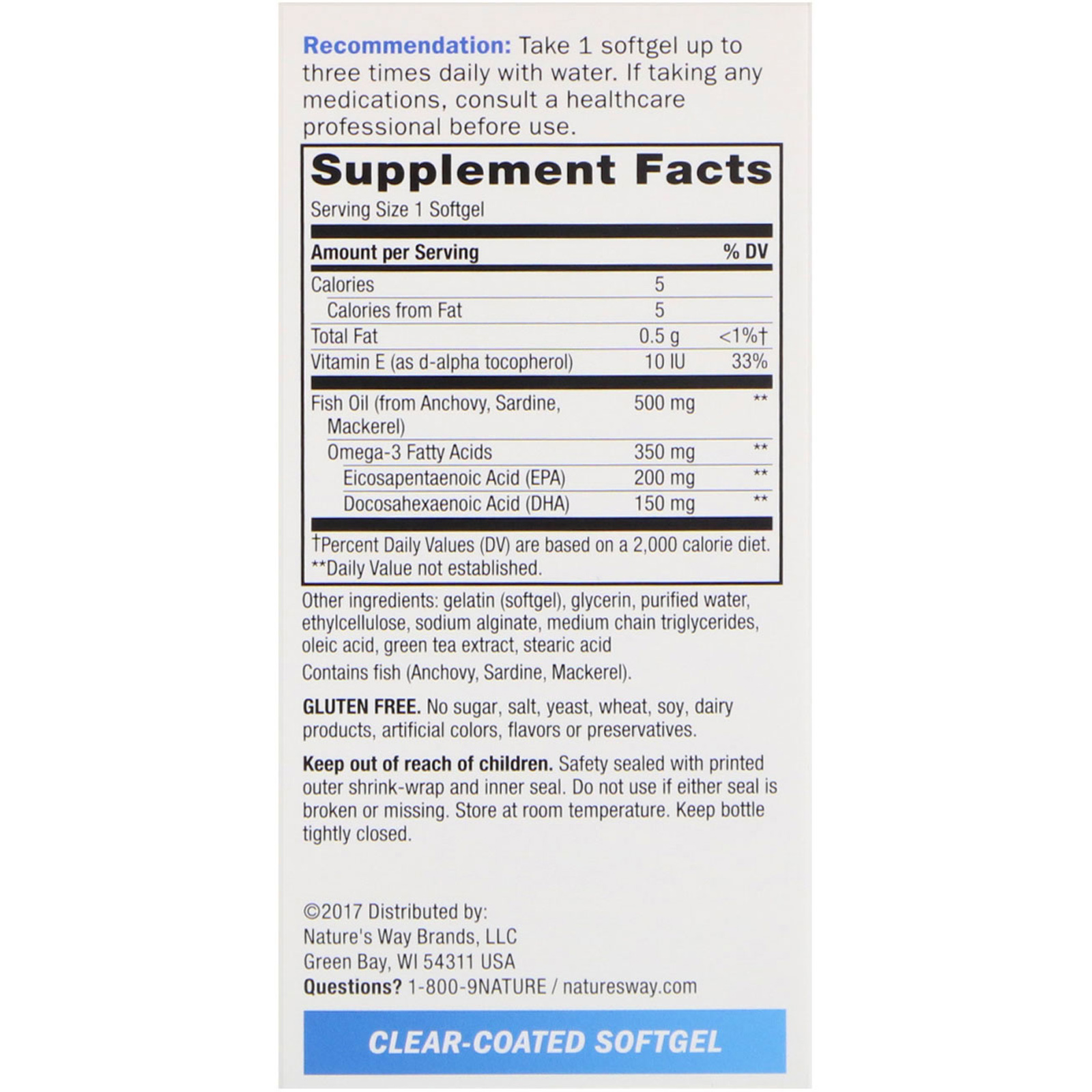 Nature's Way, Super Fisol Fish Oil, Enteric-Coated, 90 Softgels - Imagem 2